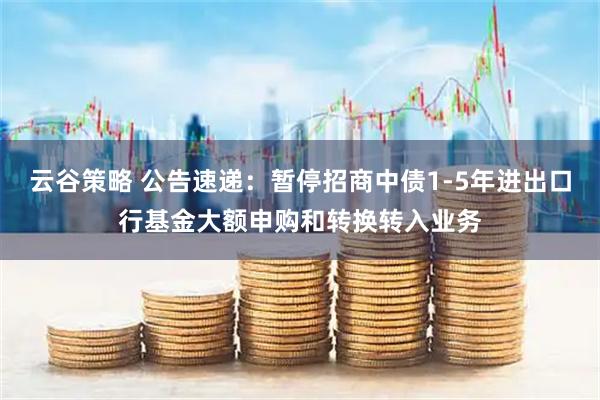 云谷策略 公告速递：暂停招商中债1-5年进出口行基金大额申购和转换转入业务